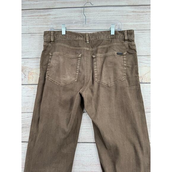 Loro Piana Linen Cotton Blend Straight Leg Jeans Mens 36 (33) Brown Made Italy - Picture 4 of 14